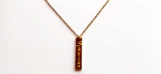 Custom Vertical Engraved Necklace